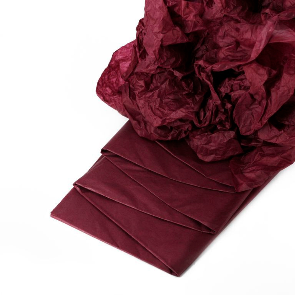 Бумага упаковочная тишью, Бордовая 50х66 см (10 листов)