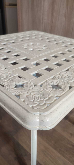 Стол квадратный из литого алюминия Белград «Belgrade» белый 6365-2