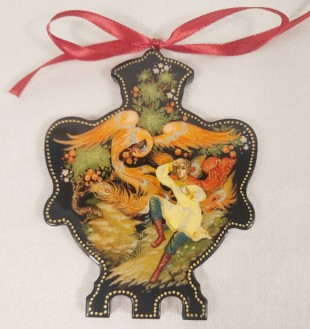 Сувенир "Самовар" с росписью Палех в подарочном футляре