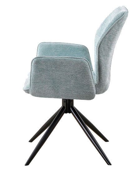 Стул ZUMBA. поворотно-возвратный 180гр,, голубой шинилл / Черный