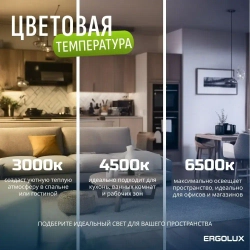 Набор из 10 светодиодных лампочек E14 6500K / Ergolux / Свеча LED, 11Вт