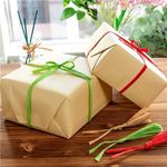 Лента (0,5 см*10 м) Рафия, Зеленый микс, 3 шт.