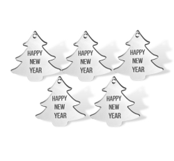 Бирка "Ёлочка" Happy New Year  (4см) 5шт акрил