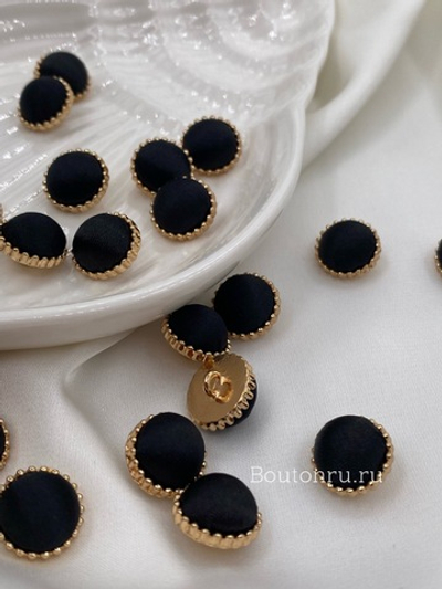 Пуговицы на ножке атласные черные