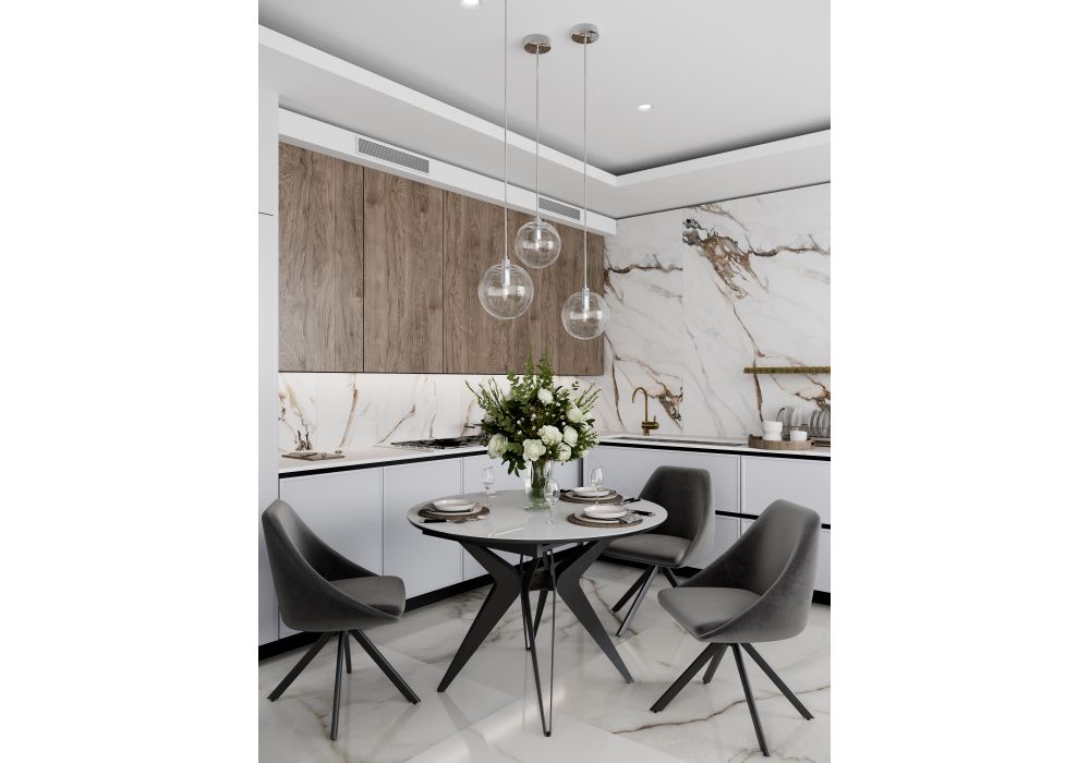 Стул на металлокаркасе Окленд крутящийся серый / черный