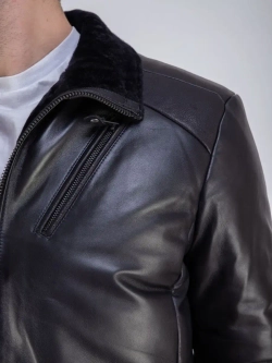 Дубленка мужская натуральная зимняя утепленная куртка Турция