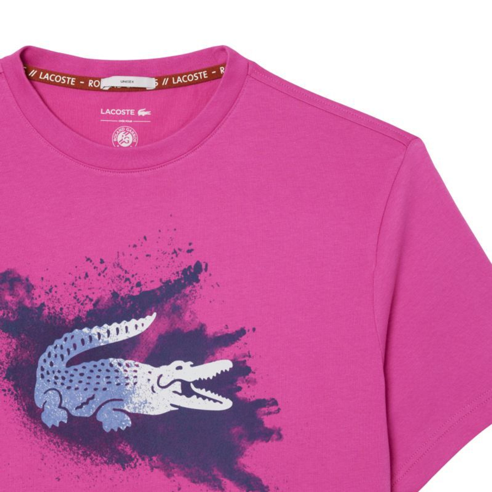 Мужская теннисная футболка Lacoste Roland-Garros Edition Sport - Розовый