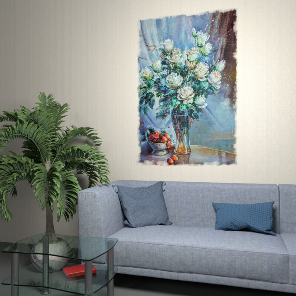 Ламинированная панель ПВХ Лен серый 2700х250мм