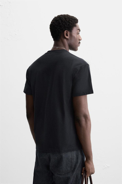 ZARA ФУТБОЛКА С КАРМАНОМ, МОРСКОЙ ТЕМНО-СИНИЙ