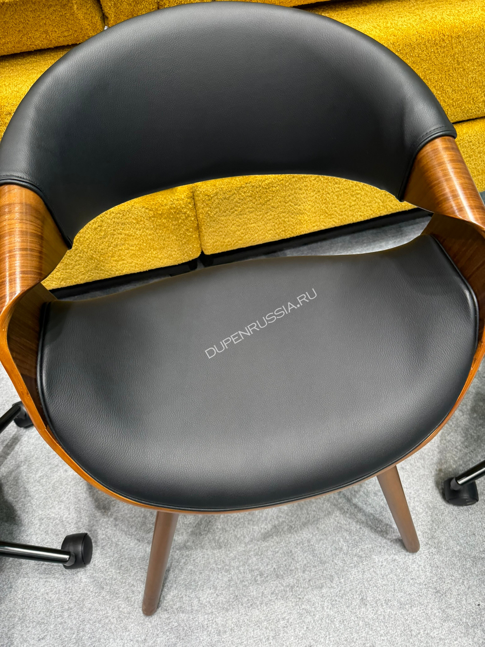 Стул JY1829 черный PU/орех