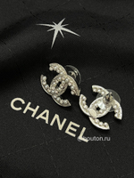 Серьги шан. серебристые с жемчугом и стразами