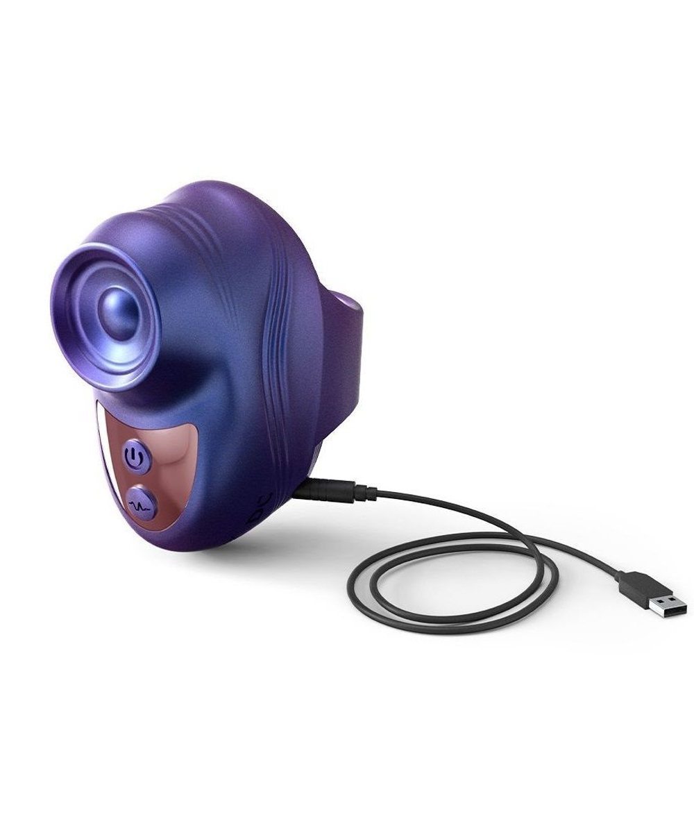 Синий клиторальный стимулятор на палец Kisscool (Цвет: синий)