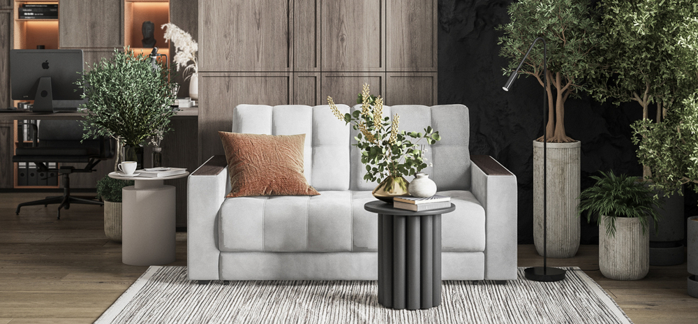 Диван BOSS Compact велюр Monolit сталь