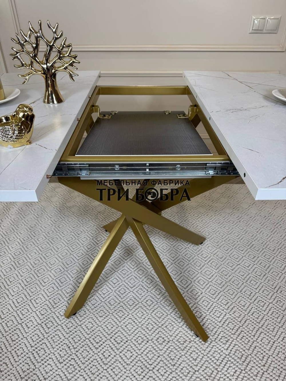 Стол раздвижной "Квадро", белый каспий