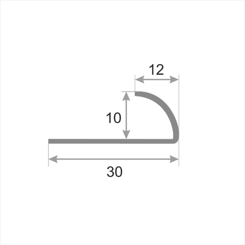 Профиль из нержавеющей стали под плитку SR001-12H глянец 2700 мм