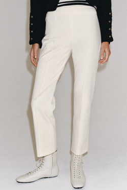 ZARA УКОРОЧЕННЫЕ БРЮКИ — ZW COLLECTION, ЭКРЮ