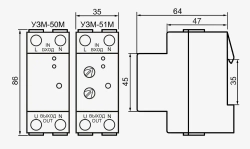 Устройство защиты многофункциональное УЗМ-51М 63А, Меандр