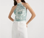 Шелковый топ Dioriviera с принтом Toile de Jouy Sauvage от Dior