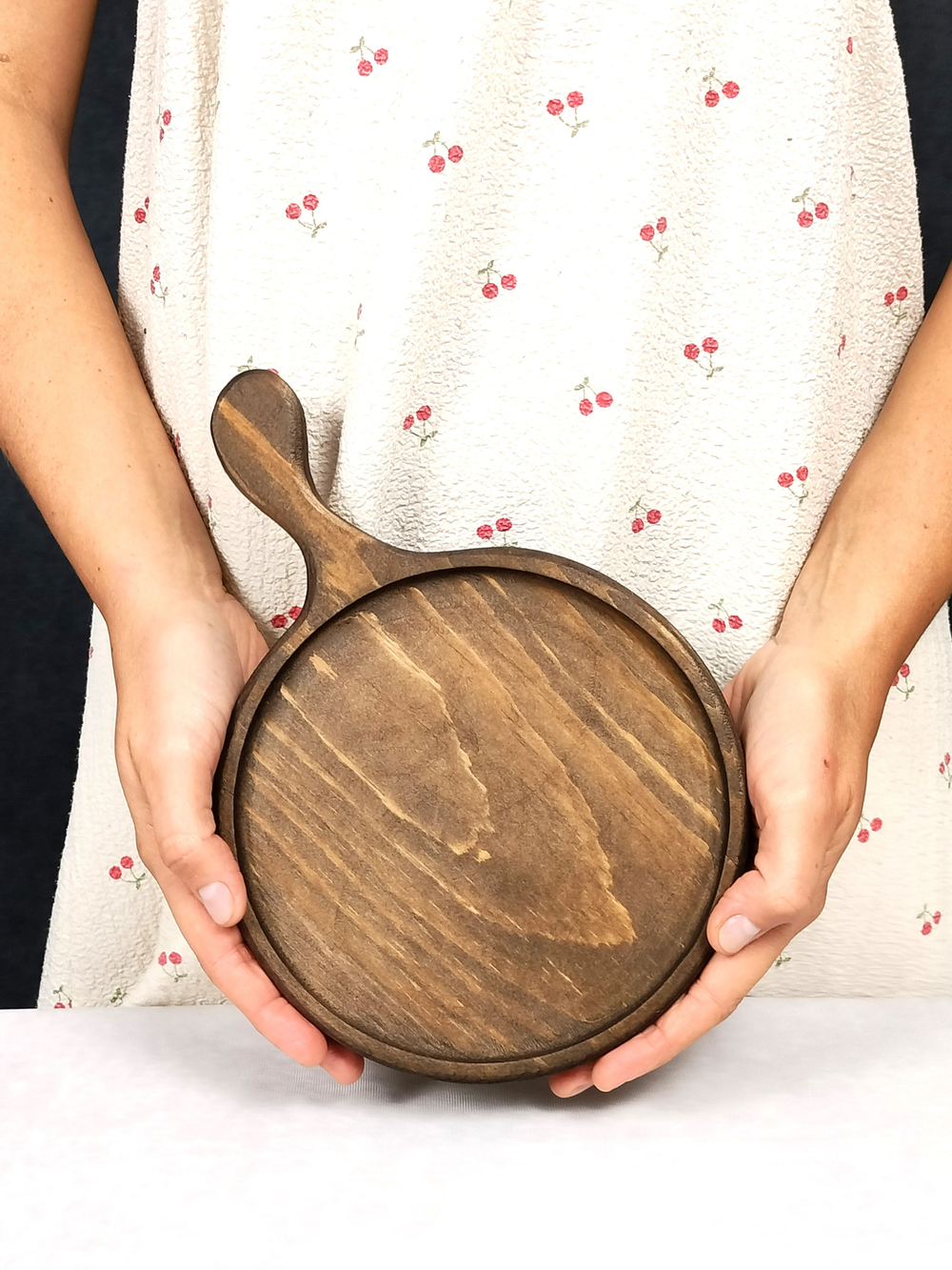 Деревянная менажница из Сибирского кедра для подачи, сервировки "Гамбургер"