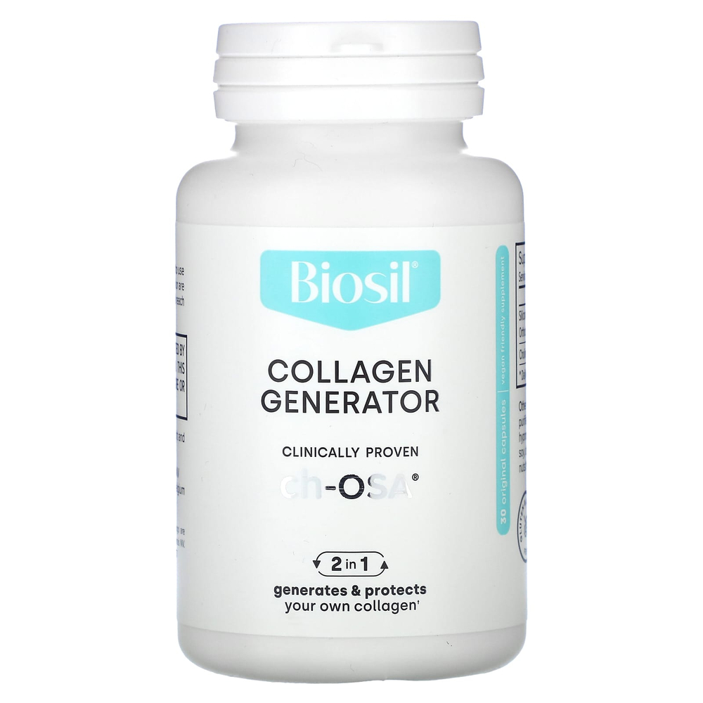 Biosil, Collagen Generator, средство для стимулирования производства коллагена, 30 оригинальных капсул