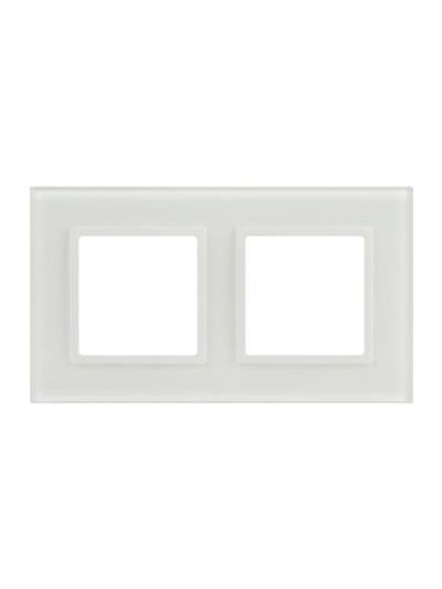 Рамка 2-м Elegance 14-5102-01М для розеток и выключателей стекло матов. бел. Эра Б0065834