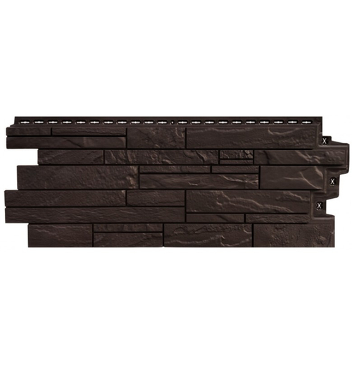 Фасадные панели (Цокольный Сайдинг) Grand Line Скала CLASSIC Шоколадный (Коричневый)