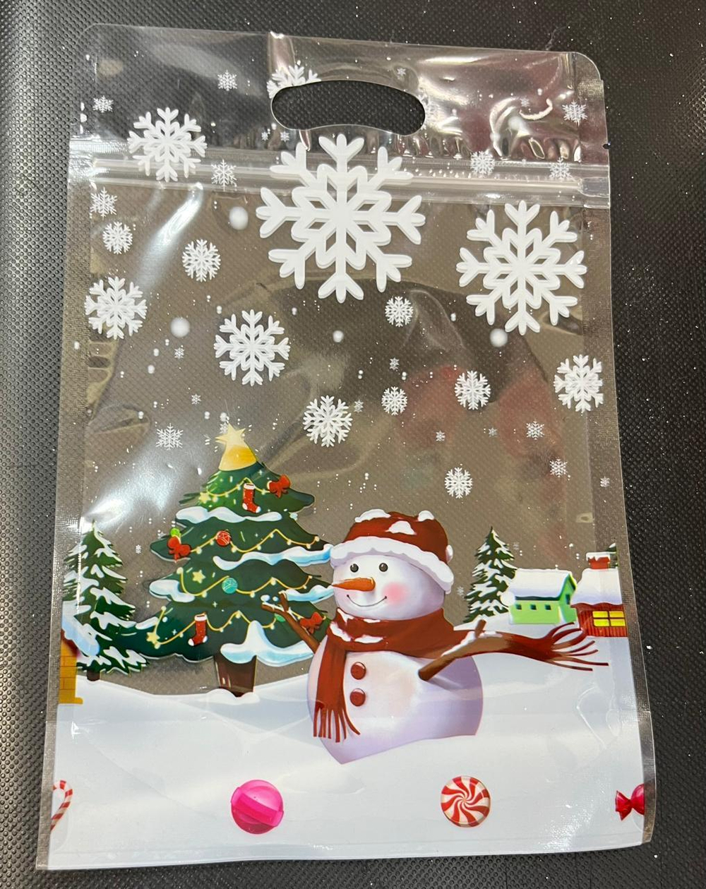 Пакет подарочный "Снеговик" зип. замок