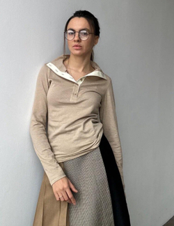 Шелковый лонг со стойкой