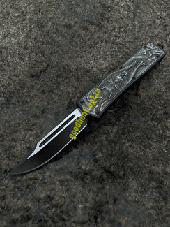 Нож фронтально-выкидной автоматический Черно-серый 3D