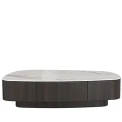 Журнальный столик с выдвижным ящиком 4612, 120х65 см, керамика, орех