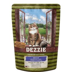 1DEZZIE Indoor Adult Cat Сухой корм для взрослых кошек живущих в помещении 400г Курица с Говядиной