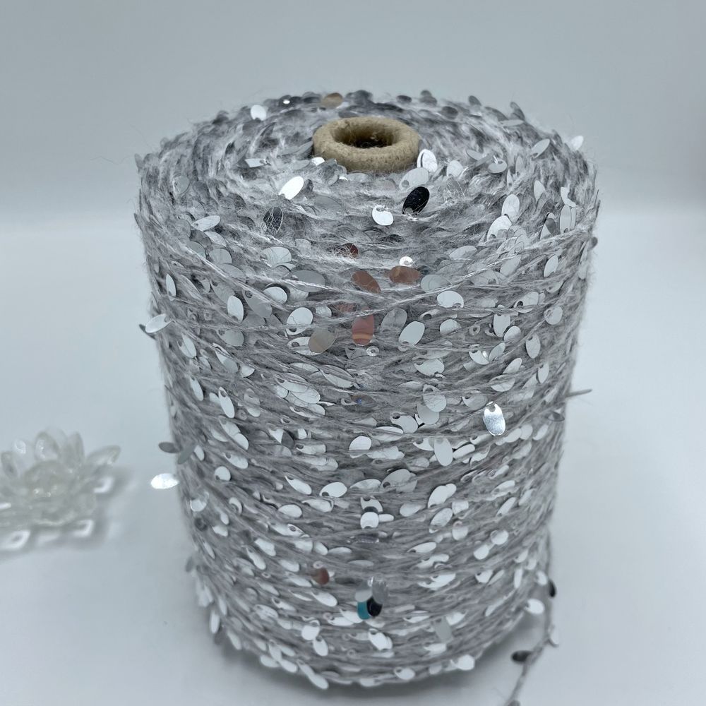 Пайетки FILATI ITALIANA 51% каплевидные пайетки 15% альпака 8% хлопок 26% полиаимд