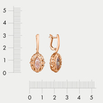 Длинные серьги с фианитами для женщин из розового золота 585 пробы (арт. 122-2002_f-01)