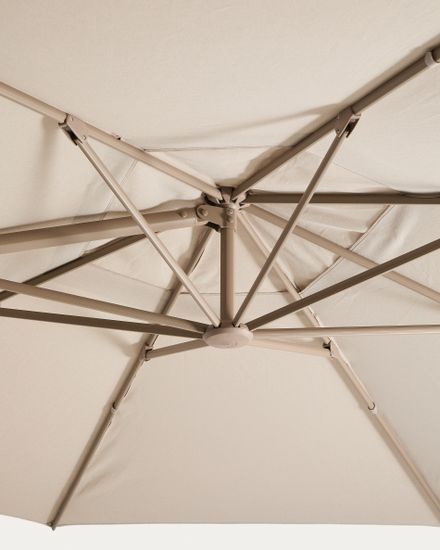 Уличный зонт Noli с алюминиевой конструкцией цвета таупе, 300 x 420 см