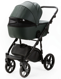 Детская коляска Adamex Nola Deluxe 2 в 1 N-SA29 (Т. ЗЕЛЕНЫЙ КОЖА)