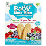 Hot Kid, Super Baby Mum-Mum®, вафли для защиты зубов, органические суперягоды, 12 пакетиков, по 2 шт.