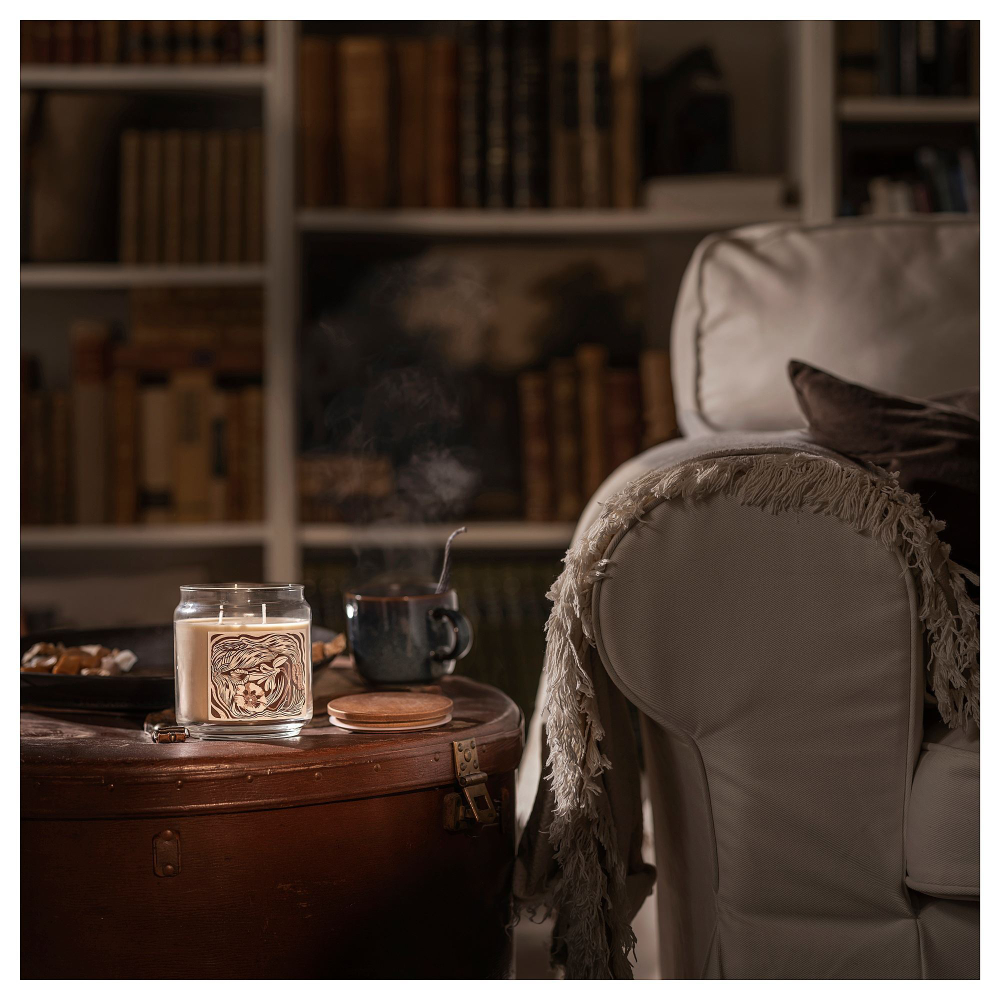 Свеча ароматическая IKEA GLANSLIND (ГЛАНСЛИНД), Дымчатая ваниль, Светло-бежевый, 70 часов