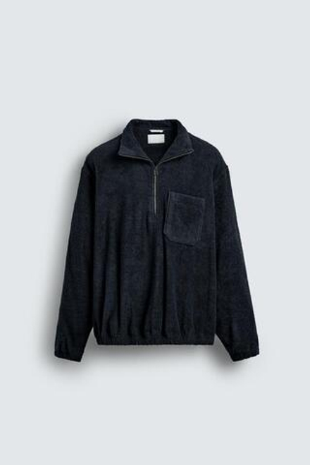 ZARA ТОЛСТОВКА СВОБОДНОГО КРОЯ, МОРСКОЙ СИНИЙ