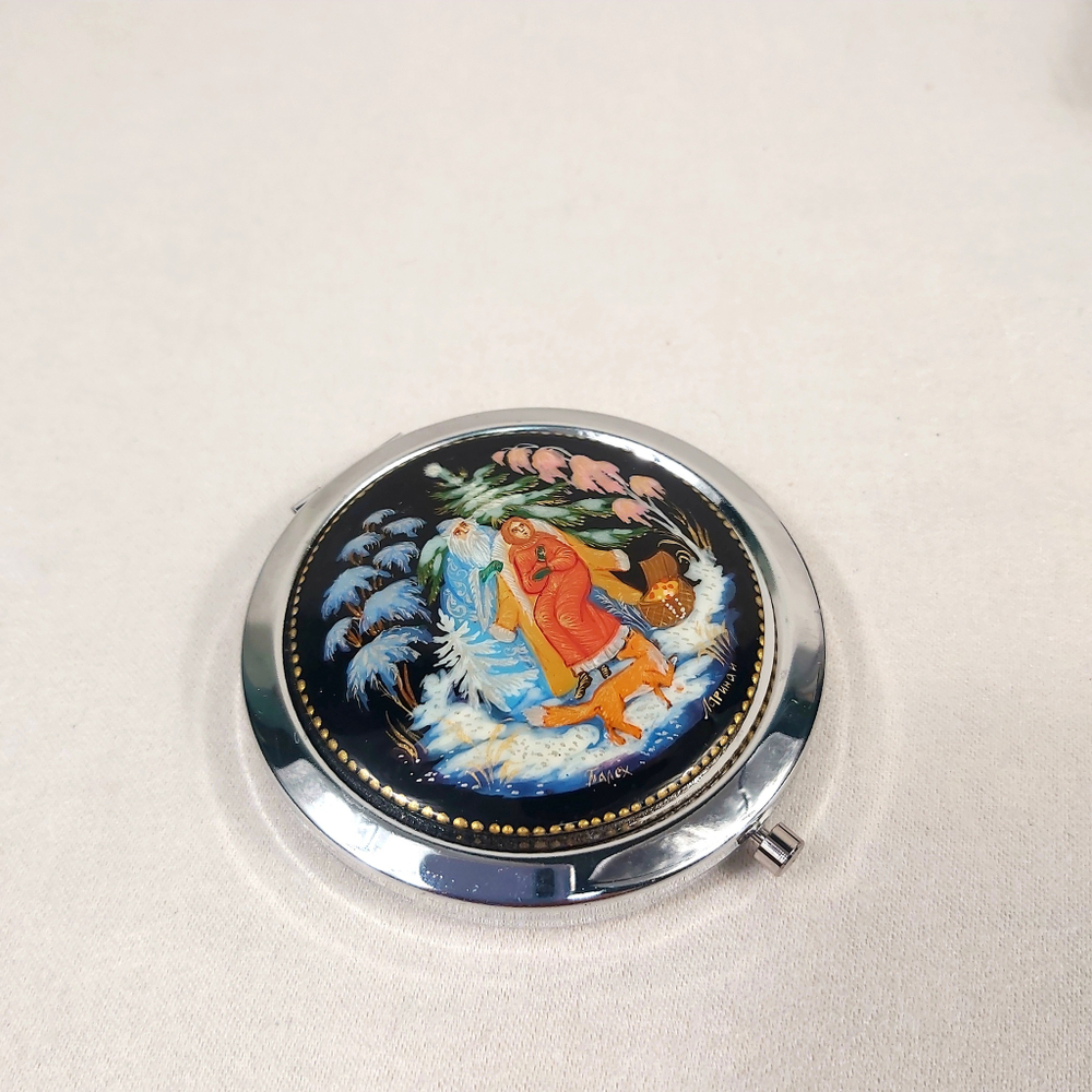 Ручное зеркало "Морозко"  (худ. роспись Палех)