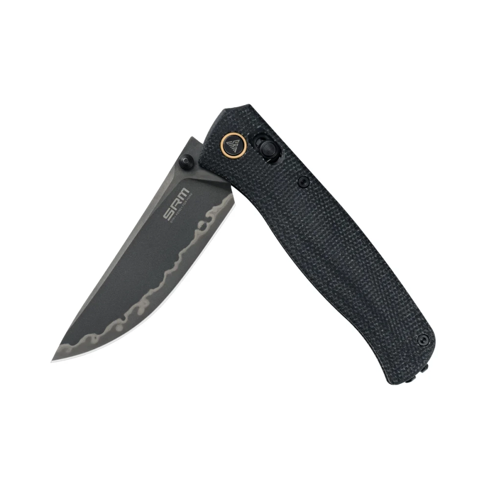 Нож складной SRM 255L-MB3 Medal PVD (140Cr Laminated, Black Micarta)