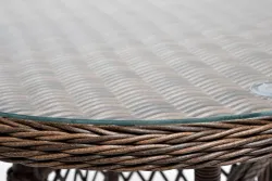 "Эспрессо" плетеный круглый стол, диаметр 80 см, цвет коричневый