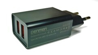 Сетевой адаптер питания DENMEN DC02 2USB (черный)