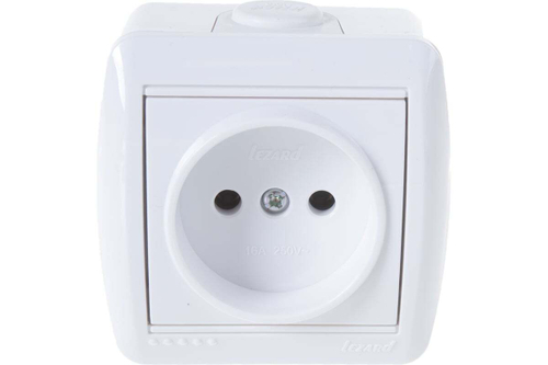 Lezard Ната Розетка ОУ 1 мест. 16А белый керамика корпус PC 710-0200-121