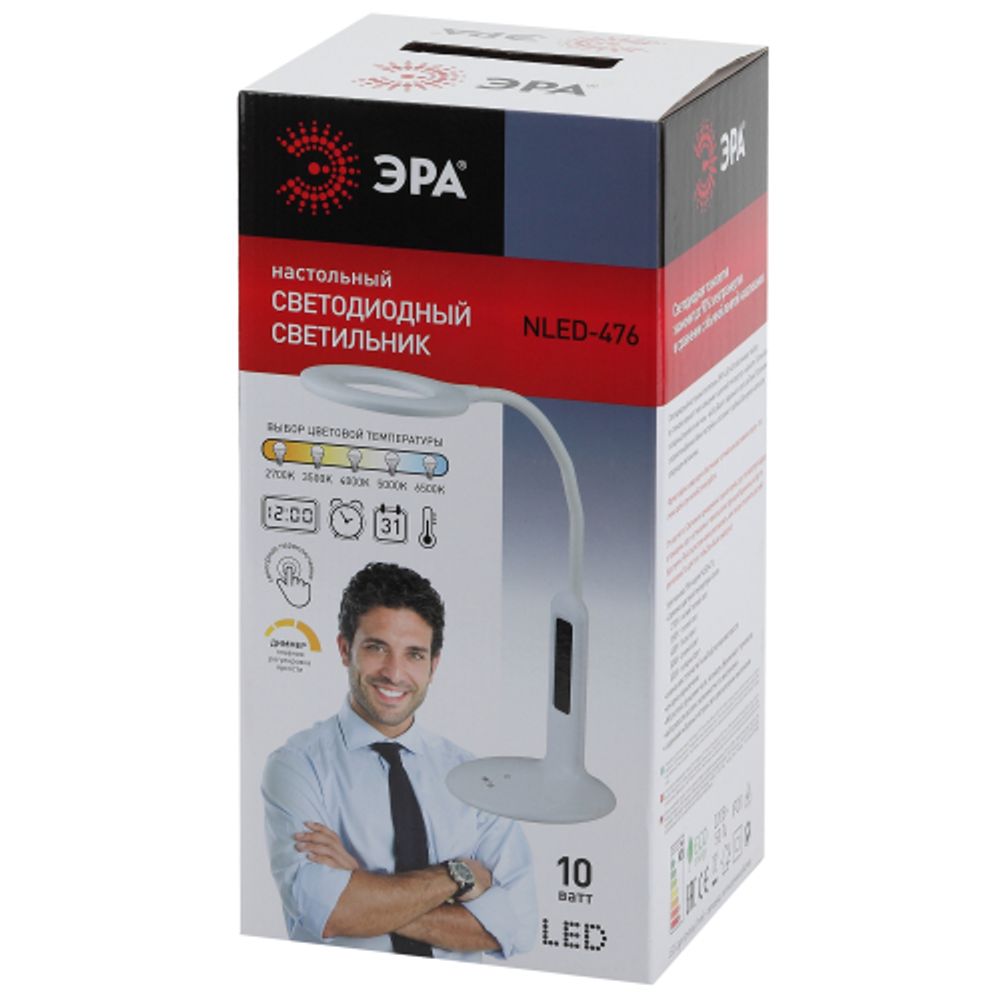 Настольный светильник ЭРА NLED-476-10W-BK светодиодный черный | Светодиодные настольные лампы