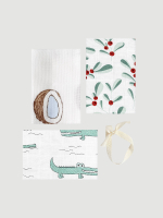 Сет из 3х муслиновых салфеток Mjölk Кокосы/Крокодилы/Брусника