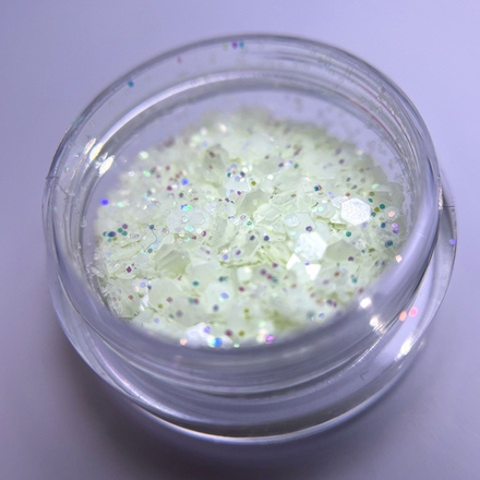 1740 Шестигранники микс "Крылья феи" 2 г флуоресцентные