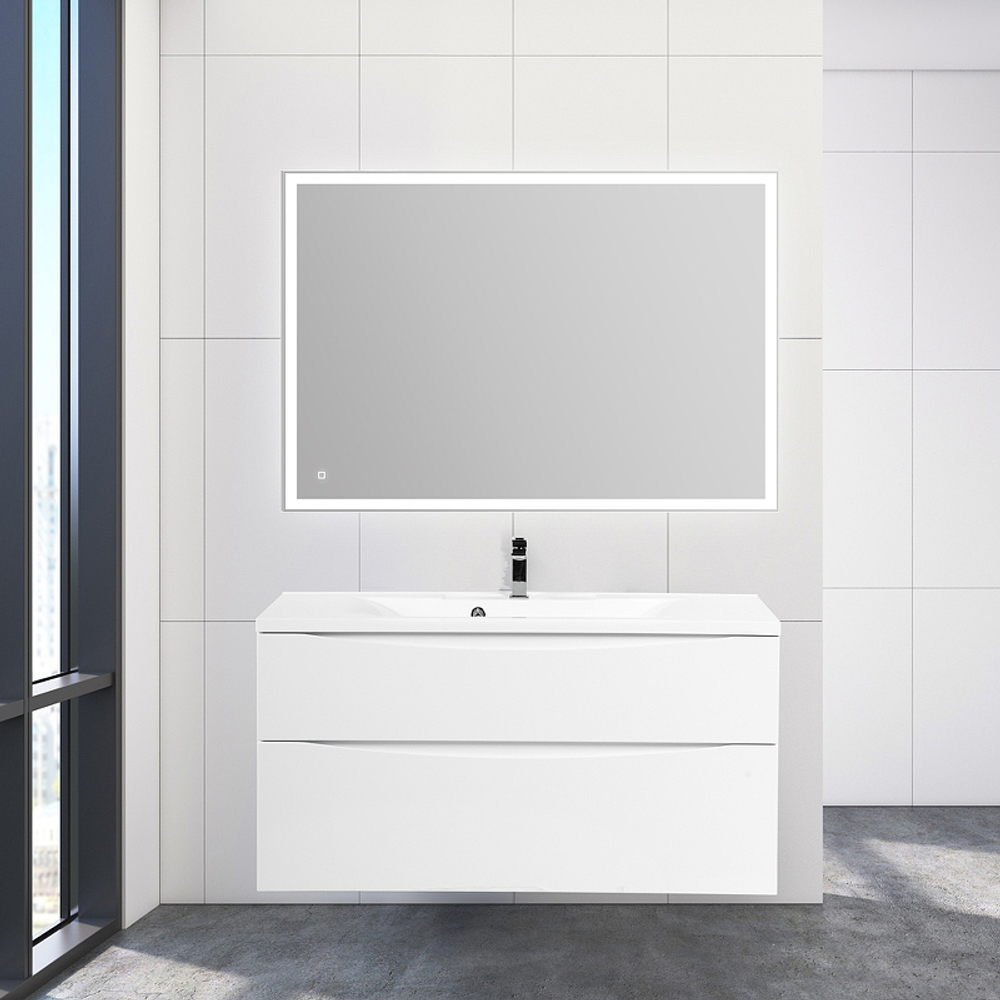 Тумба под раковину BelBagno Marino-H60 110 MARINO-H60-1100-2C-SO-BL-P подвесная Bianco Lucido