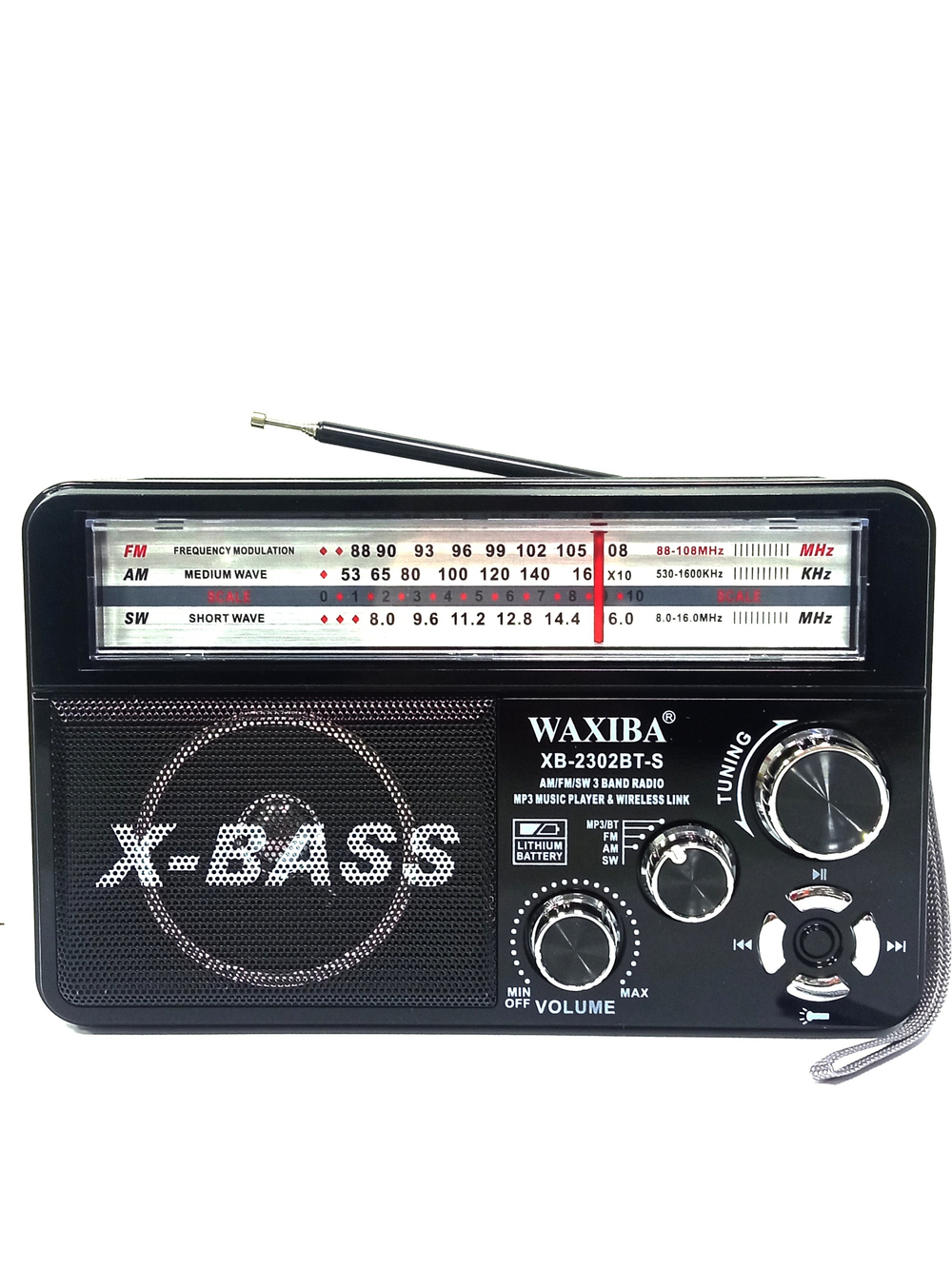 Радиоприемник с MP3 плеером и Bluetooth +фонарь Waxiba XB-2302BT-S