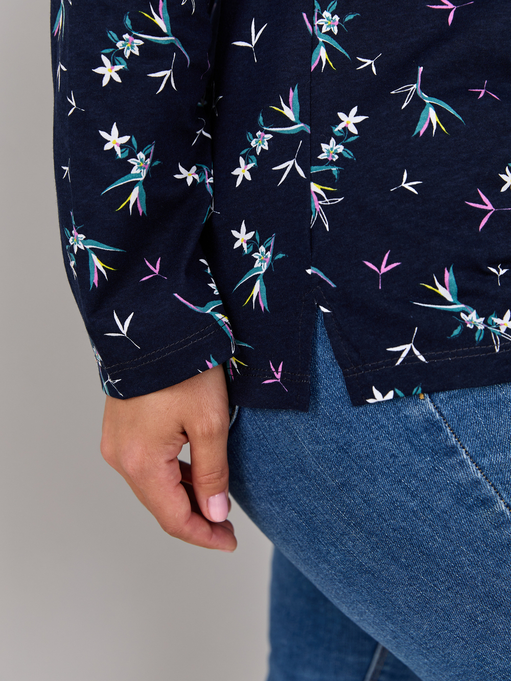 Блузка БЛ-22/синий-веточки