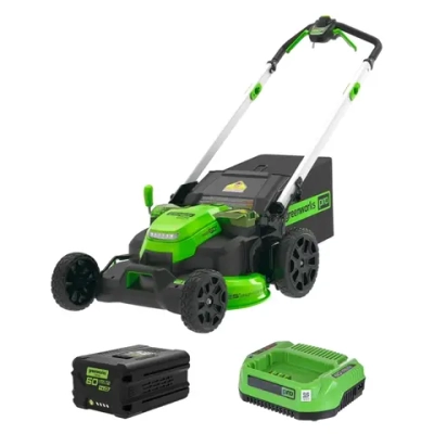 Аккумуляторная газонокосилка Greenworks GD60LM61K5 60В (1 x 5 Ач, ЗУ) нож 61 см, 2519107UG